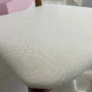 Cadeira Bari Castanho 102 Com Ratan Linho Off White PRONTA ENTREGA Assento