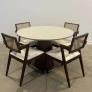 Conjunto Mesa Redonda Servia 1,20m com 4 Cadeiras Liz Encosto Ratan PRONTA ENTREGA