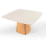 Mesa de Jantar Balbi 1,50m x 1,50m Com Vidro Off White interlar